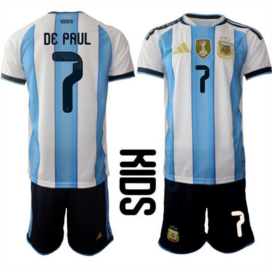 Youth Argentina #7 DE PAUL National Team FIFA x World Cup 2026 Home White On Field Kids Jersey,We sell and wholesale Youth Argentina #7 DE PAUL National Team FIFA x World Cup 2026 Home White On Field Kids Jersey on line form chian!
