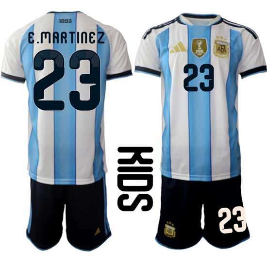 Youth Argentina #23 E.MARTINEZ National Team FIFA x World Cup 2026 Home White On Field Kids Jersey,We sell and wholesale Youth Argentina #23 E.MARTINEZ National Team FIFA x World Cup 2026 Home White On Field Kids Jersey on line form chian!