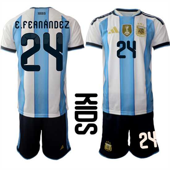 Youth Argentina #24 E.FEANANDEZ National Team FIFA x World Cup 2026 Home White On Field Kids Jersey,We sell and wholesale Youth Argentina #24 E.FEANANDEZ National Team FIFA x World Cup 2026 Home White On Field Kids Jersey on line form chian!
