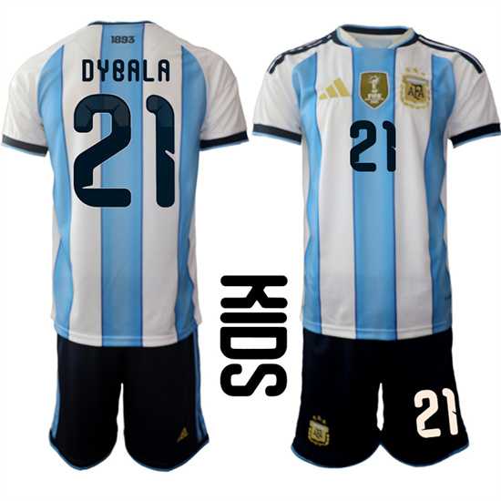 Youth Argentina #21 DYBALA National Team FIFA x World Cup 2026 Home White On Field Kids Jersey,We sell and wholesale Youth Argentina #21 DYBALA National Team FIFA x World Cup 2026 Home White On Field Kids Jersey on line form chian!