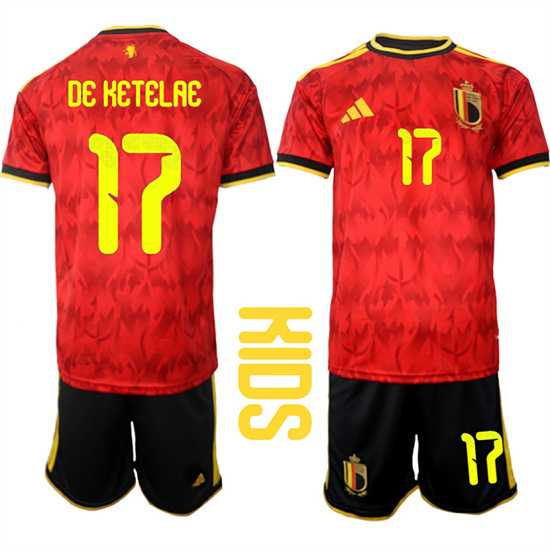 Youth Belgium #17 DE KETELAE National Team FIFA x World Cup 2026 Home Red On Field Kids Jersey,We sell and wholesale Youth Belgium #17 DE KETELAE National Team FIFA x World Cup 2026 Home Red On Field Kids Jersey on line form chian!