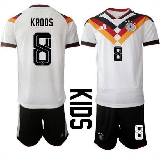 Youth Germany #8 KROOS National Team FIFA x World Cup 2026 Home White On Field Kids Jersey,We sell and wholesale Youth Germany #8 KROOS National Team FIFA x World Cup 2026 Home White On Field Kids Jersey on line form chian!