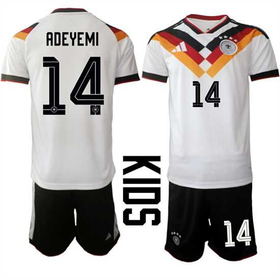 Youth Germany #14 ADEYEMI National Team FIFA x World Cup 2026 Home White On Field Kids Jersey,We sell and wholesale Youth Germany #14 ADEYEMI National Team FIFA x World Cup 2026 Home White On Field Kids Jersey on line form chian!
