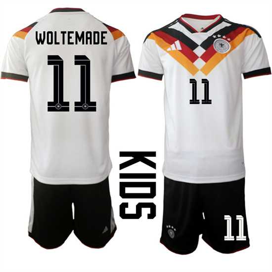 Youth Germany #11 WOLTEMADE National Team FIFA x World Cup 2026 Home White On Field Kids Jersey,We sell and wholesale Youth Germany #11 WOLTEMADE National Team FIFA x World Cup 2026 Home White On Field Kids Jersey on line form chian!