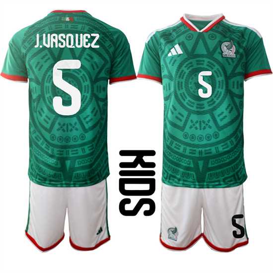 Youth Mexico #5 J.UASQUEZ National Team FIFA x World Cup 2026 Home Green On Field Kids Jersey,We sell and wholesale Youth Mexico #5 J.UASQUEZ National Team FIFA x World Cup 2026 Home Green On Field Kids Jersey on line form chian!