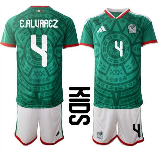 Youth Mexico #4 E.ALUAREZ National Team FIFA x World Cup 2026 Home Green On Field Kids Jersey,We sell and wholesale Youth Mexico #4 E.ALUAREZ National Team FIFA x World Cup 2026 Home Green On Field Kids Jersey on line form chian!