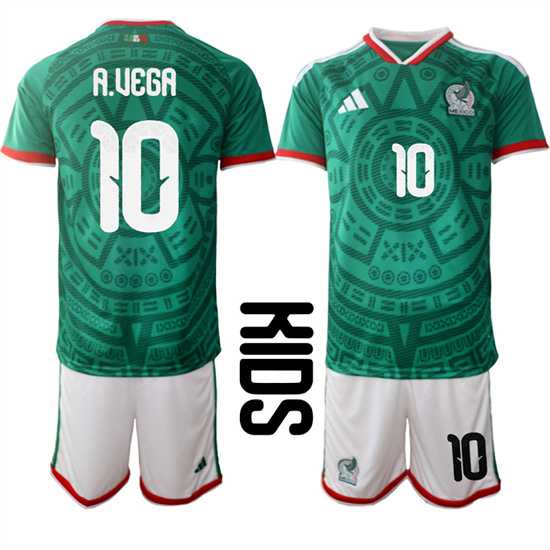 Youth Mexico #10 A.UEGA National Team FIFA x World Cup 2026 Home Green On Field Kids Jersey,We sell and wholesale Youth Mexico #10 A.UEGA National Team FIFA x World Cup 2026 Home Green On Field Kids Jersey on line form chian!