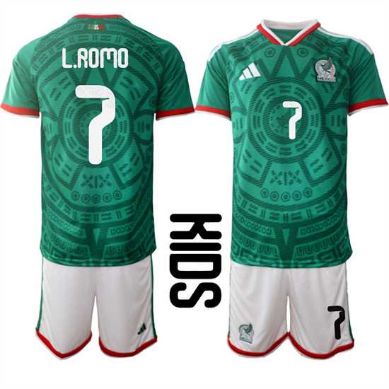 Youth Mexico #7 L.ROMO National Team FIFA x World Cup 2026 Home Green On Field Kids Jersey,We sell and wholesale Youth Mexico #7 L.ROMO National Team FIFA x World Cup 2026 Home Green On Field Kids Jersey on line form chian!