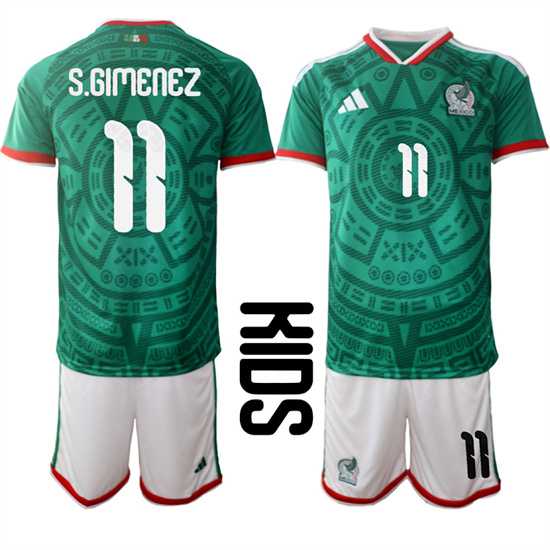 Youth Mexico #11 S.GIMENEZ National Team FIFA x World Cup 2026 Home Green On Field Kids Jersey,We sell and wholesale Youth Mexico #11 S.GIMENEZ National Team FIFA x World Cup 2026 Home Green On Field Kids Jersey on line form chian!