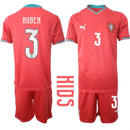 Youth Portugal #3 RUBEN National Team FIFA x World Cup 2026 Home Red On Eusebio special edition Kids Jersey,We sell and wholesale Youth Portugal #3 RUBEN National Team FIFA x World Cup 2026 Home Red On Eusebio special edition Kids Jersey on line form chian!