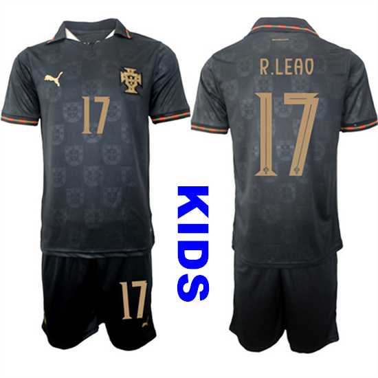 Youth Portugal #17 R.LEAO National Team FIFA x World Cup 2026 Away Gray On Eusebio special edition Kids Jersey,We sell and wholesale Youth Portugal #17 R.LEAO National Team FIFA x World Cup 2026 Away Gray On Eusebio special edition Kids Jersey on line form chian!