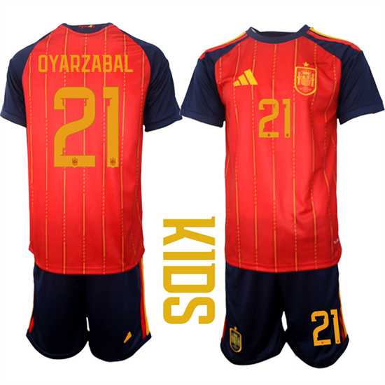 Youth Spain #21 OYARZABAL National Team FIFA x World Cup 2026 Home Red On Field Kids Jerseys,We sell and wholesale Youth Spain #21 OYARZABAL National Team FIFA x World Cup 2026 Home Red On Field Kids Jerseys on line form chian!