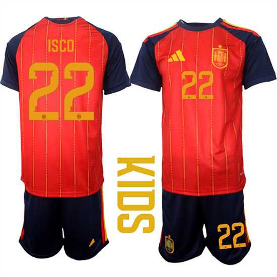 Youth Spain #22 ISCO National Team FIFA x World Cup 2026 Home Red On Field Kids Jerseys,We sell and wholesale Youth Spain #22 ISCO National Team FIFA x World Cup 2026 Home Red On Field Kids Jerseys on line form chian!
