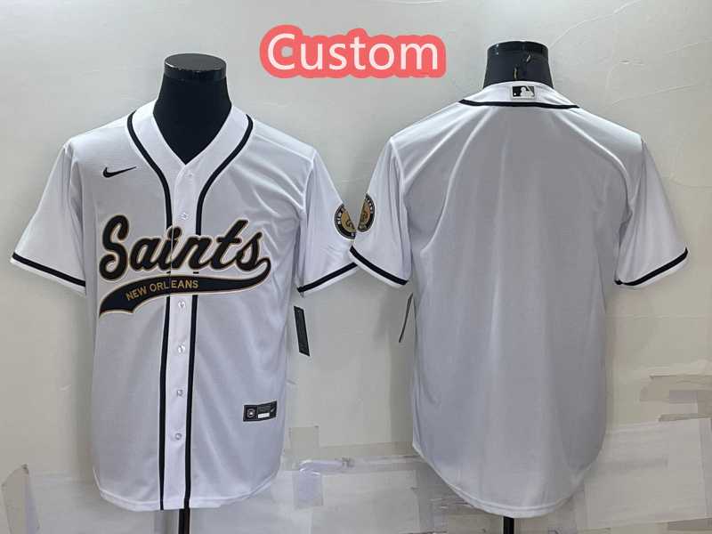 Custom Men's New Orleans Saints White Cool Base Stitched Baseball Jersey,We sell and wholesale Custom Men's New Orleans Saints White Cool Base Stitched Baseball Jersey on line form chian!