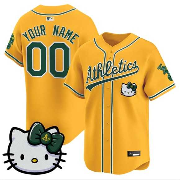 Men's Oakland Athletics Active Player Custom Gold Hello Kitty Vapor Premier Limited Stitched Baseball Jersey,We sell and wholesale Men's Oakland Athletics Active Player Custom Gold Hello Kitty Vapor Premier Limited Stitched Baseball Jersey on line form chian!