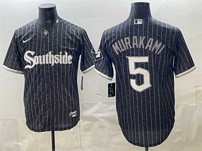 Men's Chicago White Sox #5 Munetaka Murakami Black 2021 City Connect Cool Base Stitched Jersey,We sell and wholesale Men's Chicago White Sox #5 Munetaka Murakami Black 2021 City Connect Cool Base Stitched Jersey on line form chian!