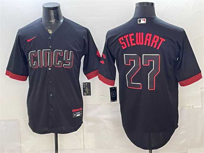 Men's Cincinnati Reds #27 Sal Stewart Black City Connect Cool Base Stitched Jersey,We sell and wholesale Men's Cincinnati Reds #27 Sal Stewart Black City Connect Cool Base Stitched Jersey on line form chian!