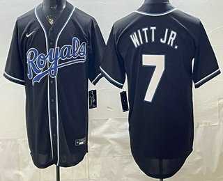 Men's Kansas City Royals #7 Bobby Witt Jr 2026 Black Fashion Cool Base Jersey,We sell and wholesale Men's Kansas City Royals #7 Bobby Witt Jr 2026 Black Fashion Cool Base Jersey on line form chian!