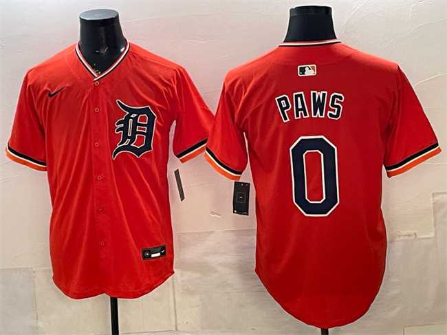 Men's Detroit Tigers #0 Paws Orange Limited Stitched Jersey,We sell and wholesale Men's Detroit Tigers #0 Paws Orange Limited Stitched Jersey on line form chian!