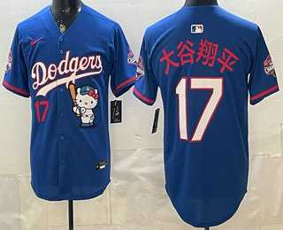 Men's Los Angeles Dodgers #17 Shohei Ohtani Blue Japanese Hello Kitty 2025 World Series Champions Limited Jersey,We sell and wholesale Men's Los Angeles Dodgers #17 Shohei Ohtani Blue Japanese Hello Kitty 2025 World Series Champions Limited Jersey on line form chian!