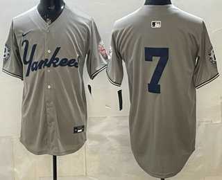 Men's New York Yankees #7 Mickey Mantle Grey Without Name Limited Jersey,We sell and wholesale Men's New York Yankees #7 Mickey Mantle Grey Without Name Limited Jersey on line form chian!