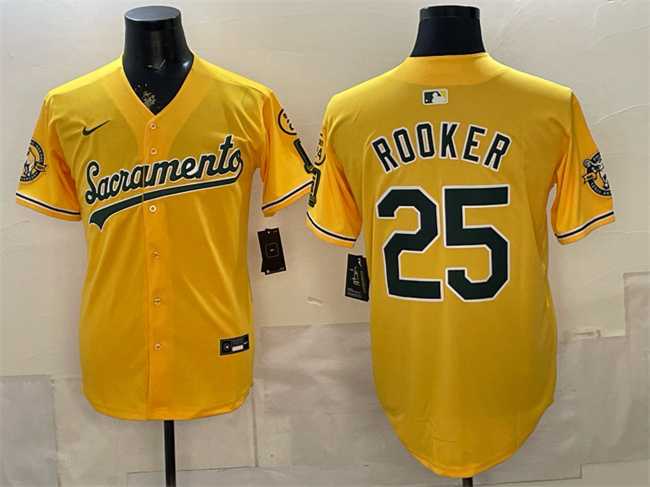 Men's Oakland Athletics #25 Brent Rooker 2026 Yellow Alternate Sacramento Celebrating 125 Years Vapor Limited Stitched Jersey,We sell and wholesale Men's Oakland Athletics #25 Brent Rooker 2026 Yellow Alternate Sacramento Celebrating 125 Years Vapor Limited Stitched Jersey on line form chian!