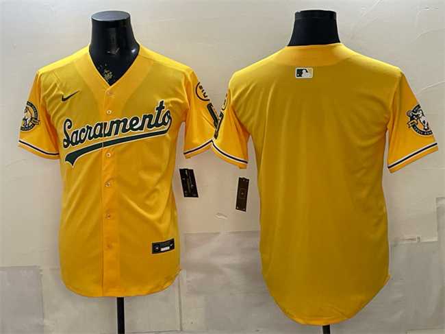 Men's Oakland Athletics Blank 2026 Yellow Alternate Sacramento Celebrating 125 Years Vapor Limited Stitched Jersey,We sell and wholesale Men's Oakland Athletics Blank 2026 Yellow Alternate Sacramento Celebrating 125 Years Vapor Limited Stitched Jersey on line form chian!