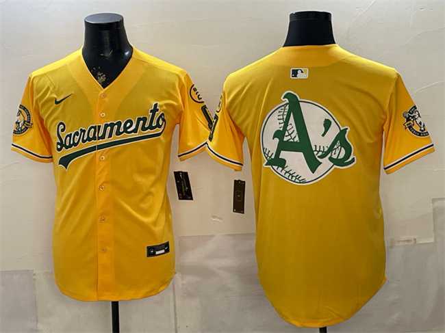 Men's Oakland Athletics Team Big Logo 2026 Yellow Alternate Sacramento Celebrating 125 Years Vapor Limited Stitched Jerseys,We sell and wholesale Men's Oakland Athletics Team Big Logo 2026 Yellow Alternate Sacramento Celebrating 125 Years Vapor Limited Stitched Jerseys on line form chian!