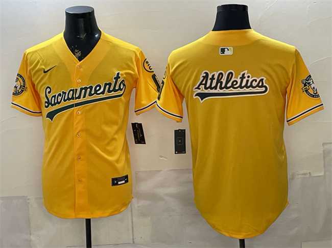 Mens Oakland Athletics Team Big Logo 2026 Yellow Alternate Sacramento Celebrating 125 Years Vapor Limited Stitched Jerseys,We sell and wholesale Mens Oakland Athletics Team Big Logo 2026 Yellow Alternate Sacramento Celebrating 125 Years Vapor Limited Stitched Jerseys on line form chian!