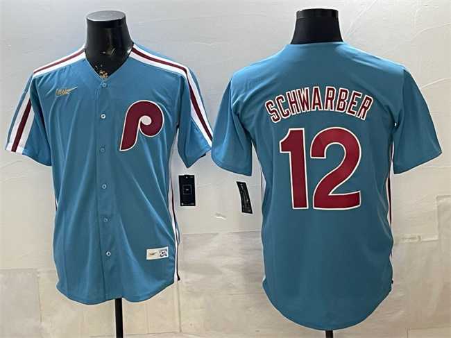 Men's Philadelphia Phillies #12 Kyle Schwarber Blue Cool Base Stitched Jersey,We sell and wholesale Men's Philadelphia Phillies #12 Kyle Schwarber Blue Cool Base Stitched Jersey on line form chian!