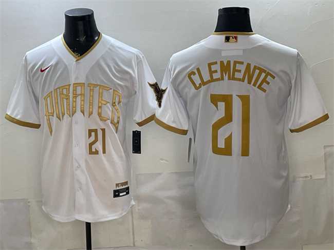 Men's Pittsburgh Pirates #21 Roberto Clemente White 2026 City Connect Stadium Stitched Jersey,We sell and wholesale Men's Pittsburgh Pirates #21 Roberto Clemente White 2026 City Connect Stadium Stitched Jersey on line form chian!