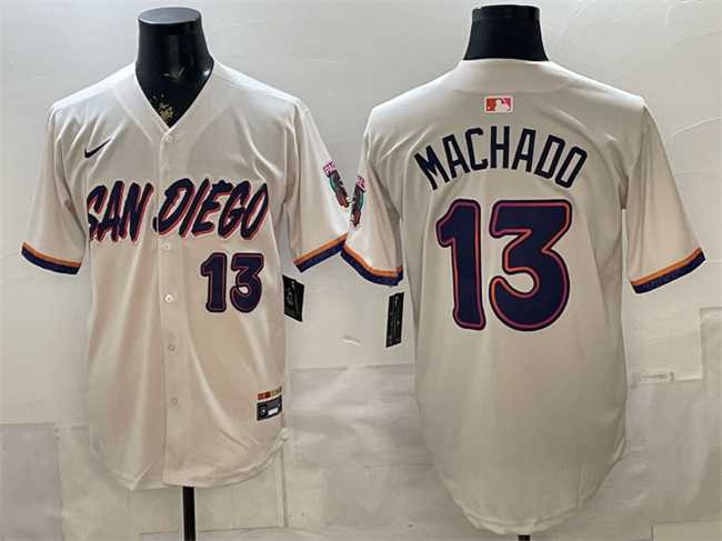 Men's San Diego Padres #13 Manny Machado Cream 2026 City Connect Stadium Stitched Jersey,We sell and wholesale Men's San Diego Padres #13 Manny Machado Cream 2026 City Connect Stadium Stitched Jersey on line form chian!