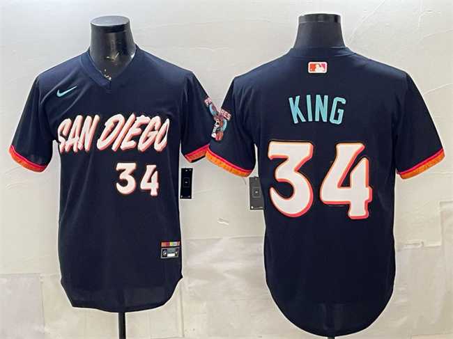 Men's San Diego Padres #34 Michael King Obsidian 2026 City Connect Stadium Stitched Jersey,We sell and wholesale Men's San Diego Padres #34 Michael King Obsidian 2026 City Connect Stadium Stitched Jersey on line form chian!