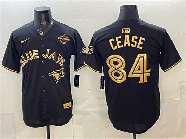 Men's Toronto Blue Jays #84 Dylan Cease Black Gold 2025 American League Champions Limited Stitched Jersey,We sell and wholesale Men's Toronto Blue Jays #84 Dylan Cease Black Gold 2025 American League Champions Limited Stitched Jersey on line form chian!