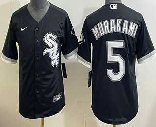 Youth Chicago White Sox #5 Munetaka Murakami Black Cool Base Jersey,We sell and wholesale Youth Chicago White Sox #5 Munetaka Murakami Black Cool Base Jersey on line form chian!