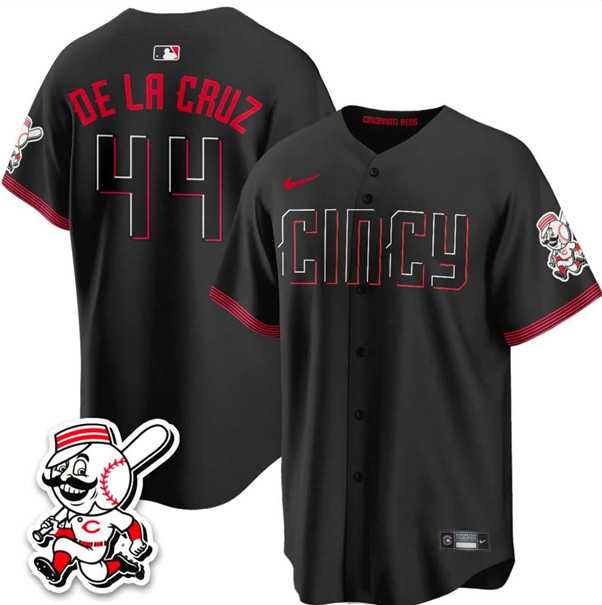 Men's Cincinnati Reds #44 Elly De La Cruz Black City Connect With Patch Limited Stitched Jersey Dzhi,We sell and wholesale Men's Cincinnati Reds #44 Elly De La Cruz Black City Connect With Patch Limited Stitched Jersey Dzhi on line form chian!