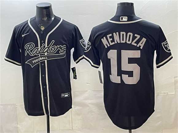 Men's Las Vegas Raiders #15 Fernando Mendoza Black Cool Base Stitched Baseball Jersey,We sell and wholesale Men's Las Vegas Raiders #15 Fernando Mendoza Black Cool Base Stitched Baseball Jersey on line form chian!