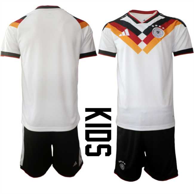 Youth Germany Blank White 2025 26 Home Soccer Jersey Suit,We sell and wholesale Youth Germany Blank White 2025 26 Home Soccer Jersey Suit on line form chian!