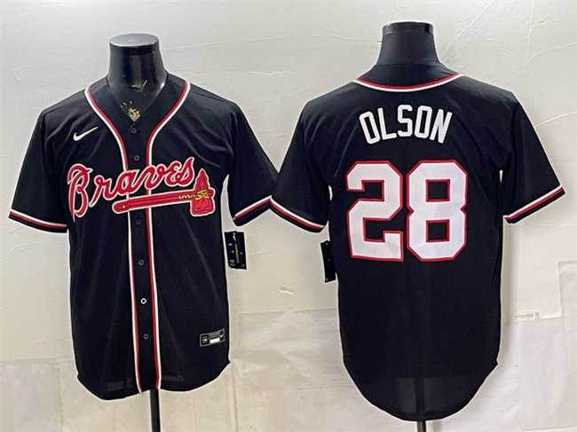 Men's Atlanta Braves #28 Matt Olson 2026 Fashion Replica Black Out Stitched Jersey,We sell and wholesale Men's Atlanta Braves #28 Matt Olson 2026 Fashion Replica Black Out Stitched Jersey on line form chian!