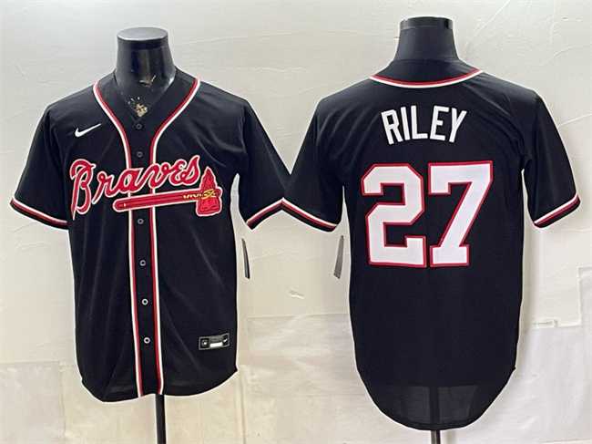 Men's Atlanta Braves #27 Austin Riley 2026 Fashion Replica Black Out Stitched Jersey,We sell and wholesale Men's Atlanta Braves #27 Austin Riley 2026 Fashion Replica Black Out Stitched Jersey on line form chian!