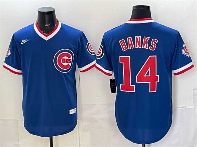 Men's Chicago Cubs #14 Ernie Banks Royal 150th Anniversary Throwback Vapor Limited Stitched Jersey,We sell and wholesale Men's Chicago Cubs #14 Ernie Banks Royal 150th Anniversary Throwback Vapor Limited Stitched Jersey on line form chian!