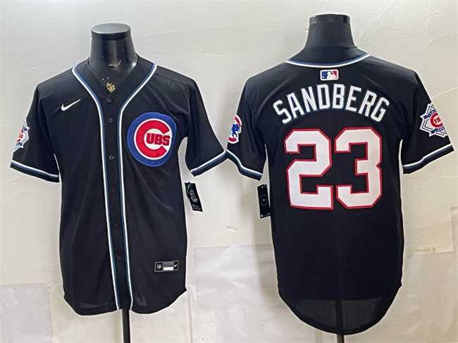 Men's Chicago Cubs #23 Ryne Sandberg 150th Anniversary Black Out Style Vapor Premier Limited Stitched Jersey,We sell and wholesale Men's Chicago Cubs #23 Ryne Sandberg 150th Anniversary Black Out Style Vapor Premier Limited Stitched Jersey on line form chian!