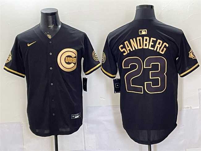 Men's Chicago Cubs #23 Ryne Sandberg Black Gold 150th Anniversary Patch Stitched Jersey Dzhi,We sell and wholesale Men's Chicago Cubs #23 Ryne Sandberg Black Gold 150th Anniversary Patch Stitched Jersey Dzhi on line form chian!