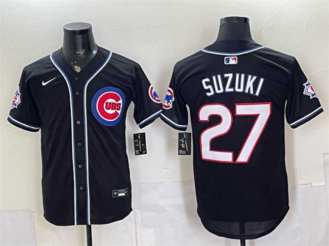 Men's Chicago Cubs #27 Seiya Suzuki 150th Anniversary Black Out Style Vapor Premier Limited Stitched Jersey,We sell and wholesale Men's Chicago Cubs #27 Seiya Suzuki 150th Anniversary Black Out Style Vapor Premier Limited Stitched Jersey on line form chian!