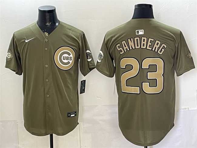 Men's Chicago Cubs #23 Ryne Sandberg Olive 2026 Armed Forces Day Stitched Jersey Dzhi,We sell and wholesale Men's Chicago Cubs #23 Ryne Sandberg Olive 2026 Armed Forces Day Stitched Jersey Dzhi on line form chian!