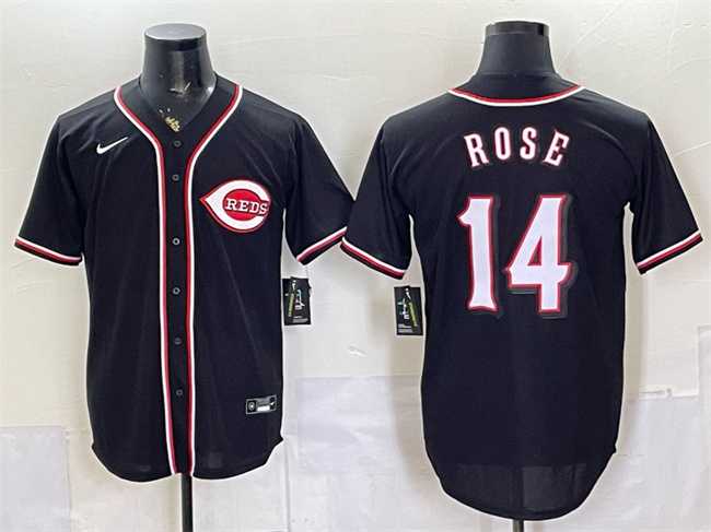 Men's Cincinnati Reds #14 Pete Rose 2026 Fashion Replica Black Out Stitched Jersey,We sell and wholesale Men's Cincinnati Reds #14 Pete Rose 2026 Fashion Replica Black Out Stitched Jersey on line form chian!