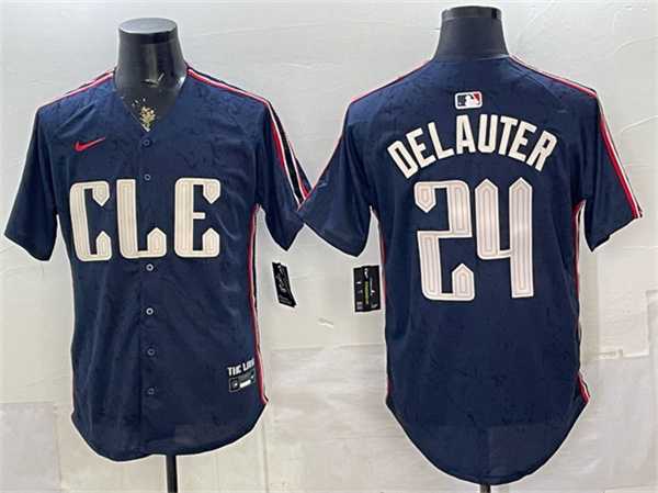 Men's Cleveland Guardians #24 Chase DeLauter Navy 2024 City Connect Limited Stitched Jersey,We sell and wholesale Men's Cleveland Guardians #24 Chase DeLauter Navy 2024 City Connect Limited Stitched Jersey on line form chian!
