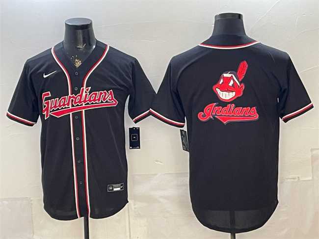 Men's Cleveland Guardians Team Big Logo 2026 Fashion Replica Black Out Stitched Jersey Dzhi,We sell and wholesale Men's Cleveland Guardians Team Big Logo 2026 Fashion Replica Black Out Stitched Jersey Dzhi on line form chian!