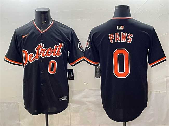 Men's Detroit Tigers #0 Paws Black 2026 Alternate Vapor Premier Limited Stitched Jersey,We sell and wholesale Men's Detroit Tigers #0 Paws Black 2026 Alternate Vapor Premier Limited Stitched Jersey on line form chian!