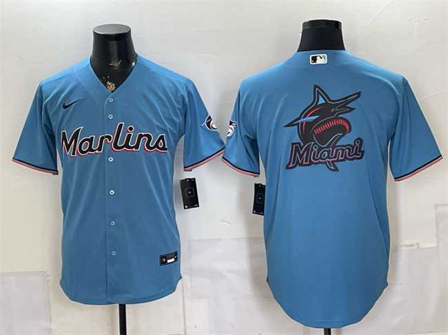 Men's Miami Marlins Blue Team Big Logo Cool Base Stitched Jersey Dzhi,We sell and wholesale Men's Miami Marlins Blue Team Big Logo Cool Base Stitched Jersey Dzhi on line form chian!